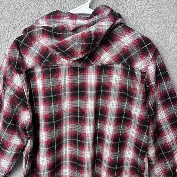 Legendary Whitetail Shirt Mens Medium Black Red Backwoods Hooded Flannel Western - Picture 8 of 11